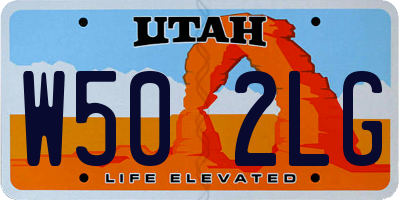 UT license plate W502LG