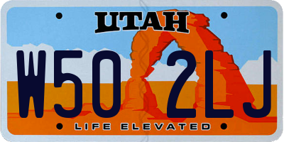 UT license plate W502LJ