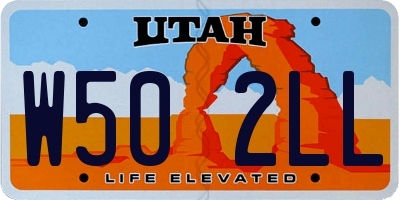 UT license plate W502LL
