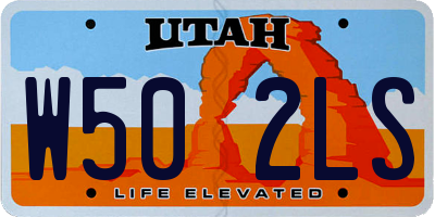 UT license plate W502LS