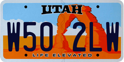 UT license plate W502LW