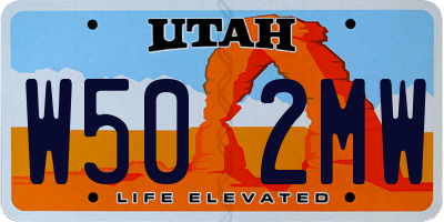 UT license plate W502MW