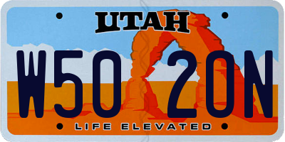 UT license plate W502ON
