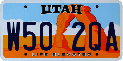 UT license plate W502QA