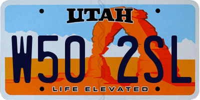 UT license plate W502SL