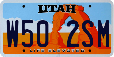 UT license plate W502SM