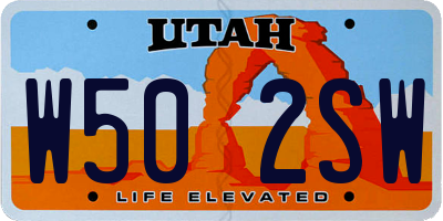 UT license plate W502SW