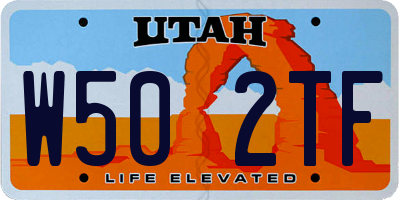 UT license plate W502TF