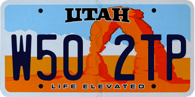 UT license plate W502TP