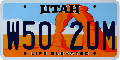 UT license plate W502UM