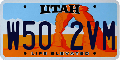 UT license plate W502VM