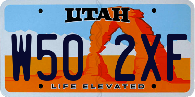 UT license plate W502XF