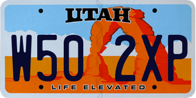 UT license plate W502XP