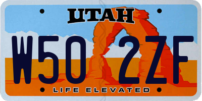 UT license plate W502ZF