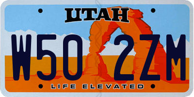 UT license plate W502ZM
