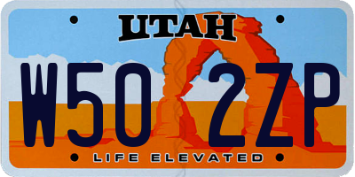 UT license plate W502ZP