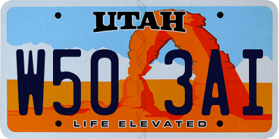 UT license plate W503AI