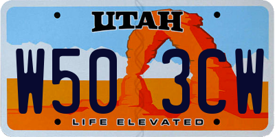 UT license plate W503CW