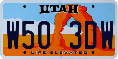 UT license plate W503DW