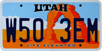 UT license plate W503EM