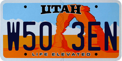 UT license plate W503EN