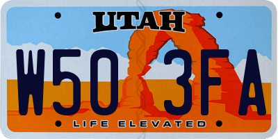 UT license plate W503FA