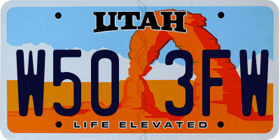 UT license plate W503FW