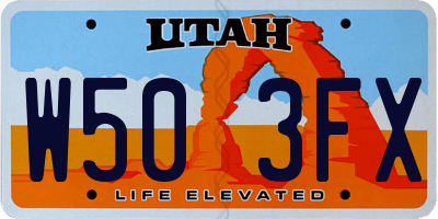 UT license plate W503FX