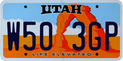 UT license plate W503GP