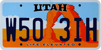 UT license plate W503IH