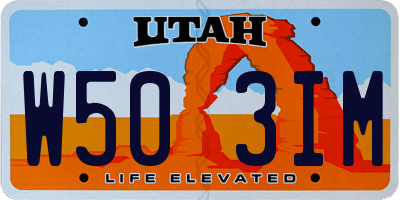 UT license plate W503IM