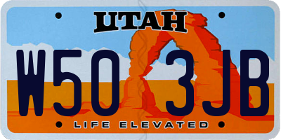 UT license plate W503JB