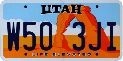 UT license plate W503JI