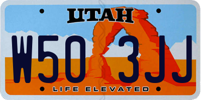 UT license plate W503JJ