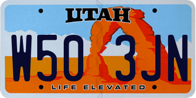 UT license plate W503JN