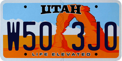 UT license plate W503JO