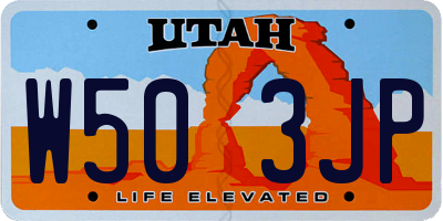 UT license plate W503JP