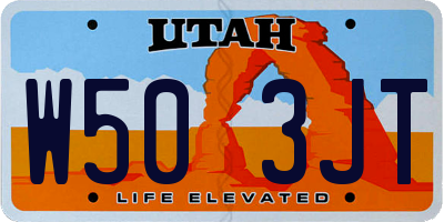 UT license plate W503JT