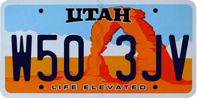 UT license plate W503JV