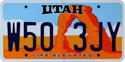 UT license plate W503JY