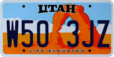 UT license plate W503JZ