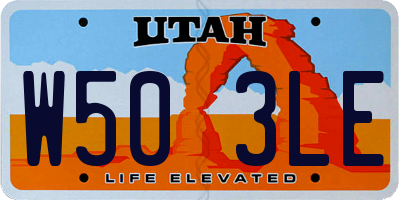 UT license plate W503LE