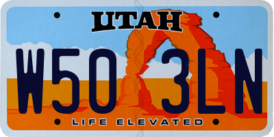 UT license plate W503LN