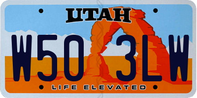 UT license plate W503LW