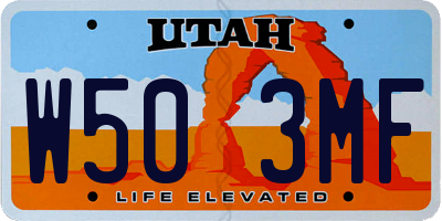 UT license plate W503MF