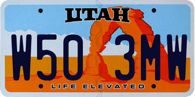 UT license plate W503MW
