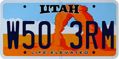 UT license plate W503RM
