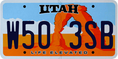 UT license plate W503SB