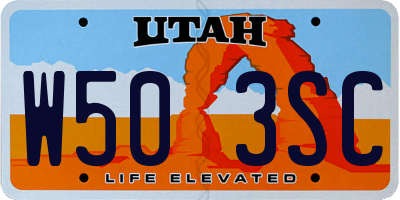 UT license plate W503SC