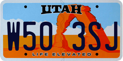 UT license plate W503SJ